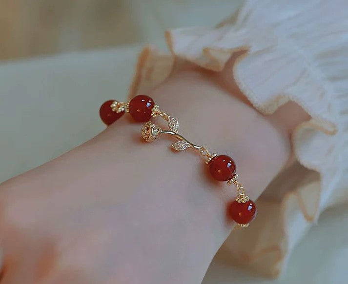 Luxury Red Bead Bracelet for Women