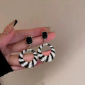 Black And White Stripe Earring