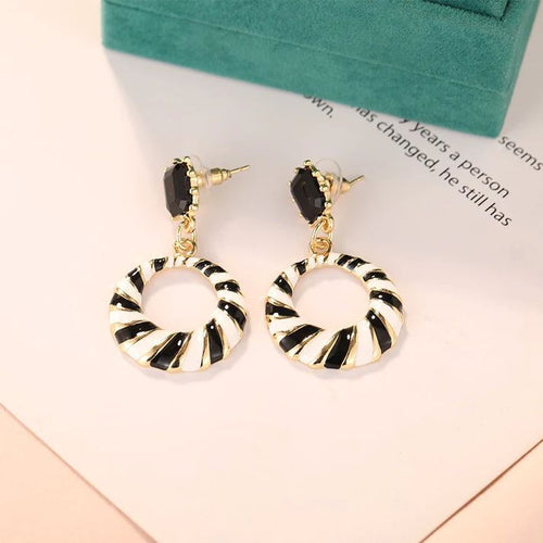 Black And White Stripe Earring