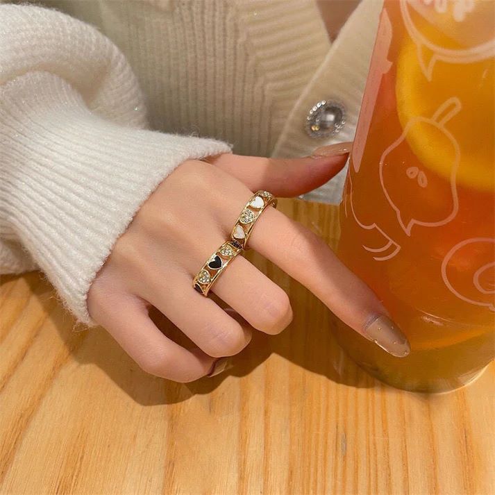 Elegant Diamond Heart Adjustable Ring for Women