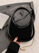 Glossy Patent Leather Shoulder Purse with Chain Strap