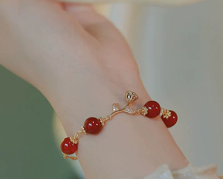 Luxury Red Bead Bracelet for Women