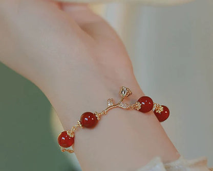 Luxury Red Bead Bracelet for Women