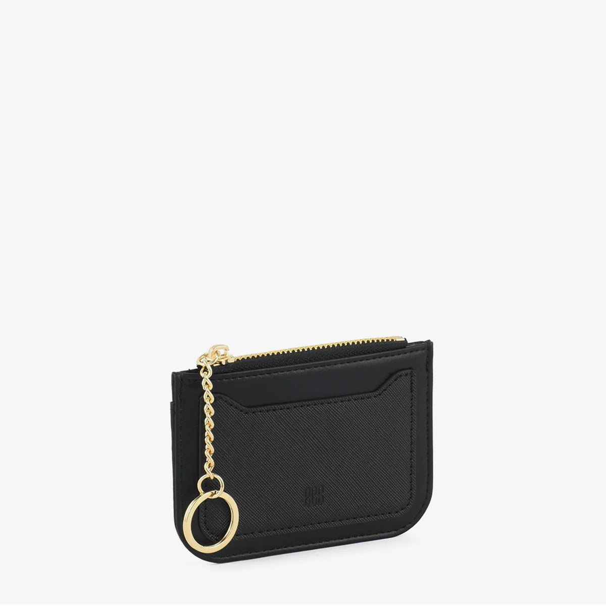 Minimalist Black Zip Card Holder Wallet