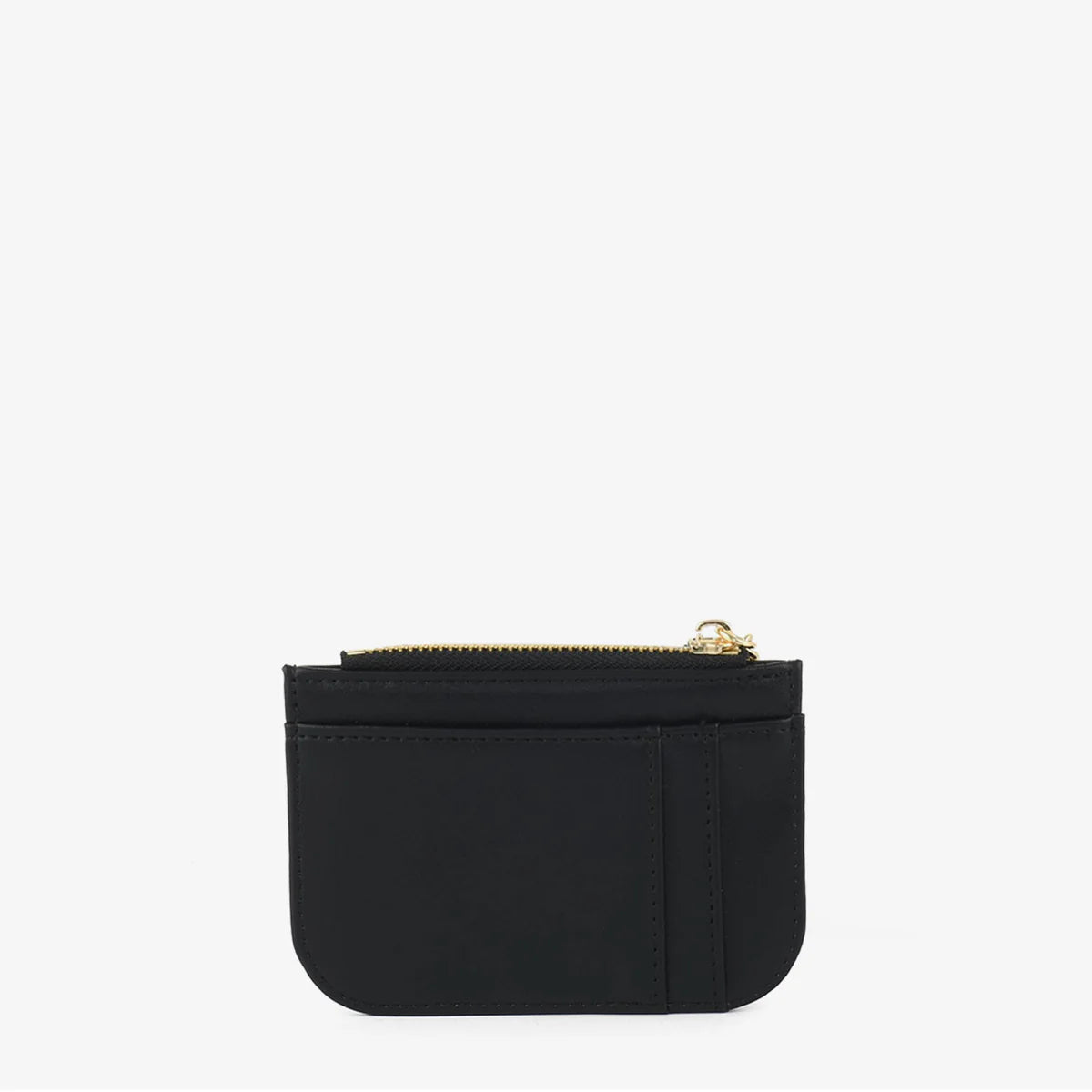 Minimalist Black Zip Card Holder Wallet
