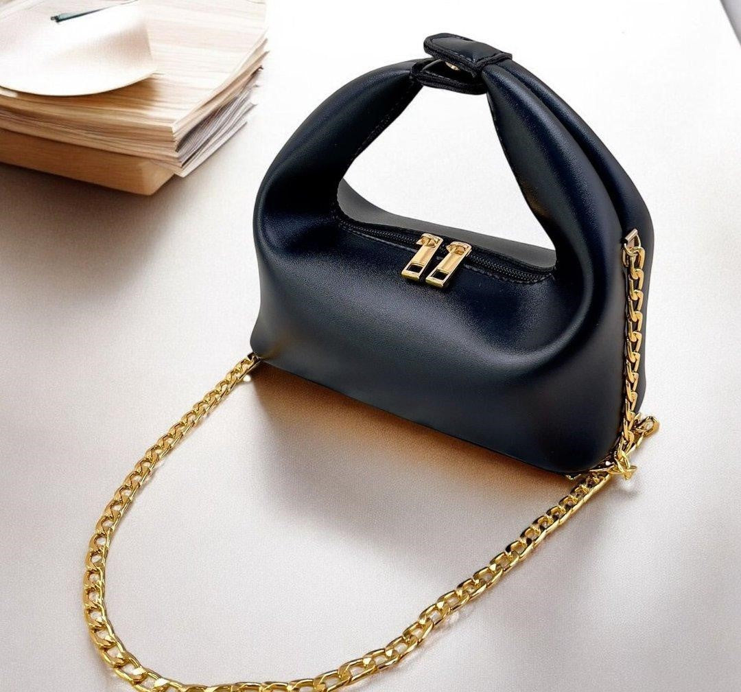 Mini Shoulder Bag with Gold Chain